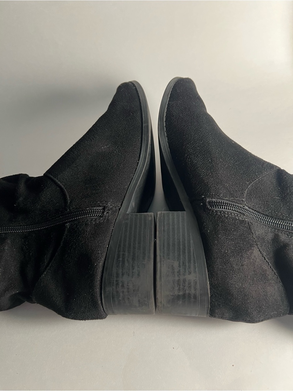 Maurices Cassidy Faux Suede Slouch Sid Zip Boots Women's Size 8 Black - Picture 3 of 12